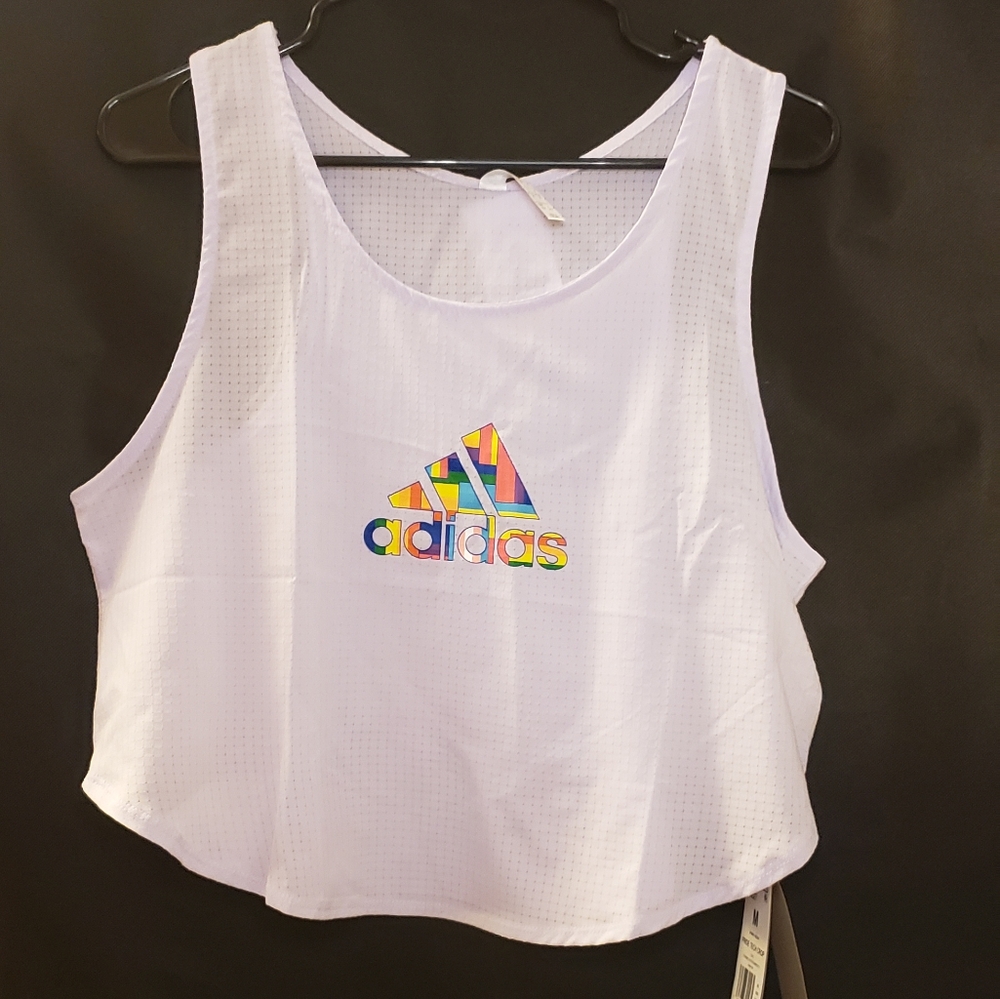 Adidas Size M Purple Pride Tech Crop Tank